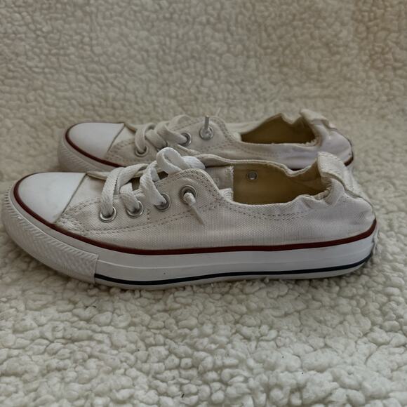 Converse low white Shoreline slip on All Star sneaker Women size 6 - Picture 1 of 6